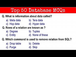 Top 50 Database MCQs | Database Questions and Answers | Part- 2