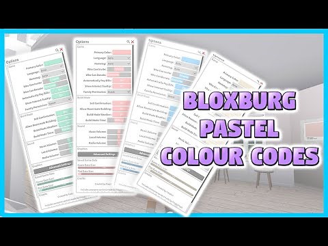 BLOXBURG PASTEL COLOUR CODES FOR MENU BUTTONS (Blue, pink, purple, green, yellow, grey, orange etc.)