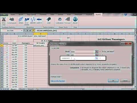 X-12-ARIMA demonstration in Excel