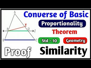 Converse of Basic proportionality theorem | converse of BPT | Std 10th Geometry | similarity
