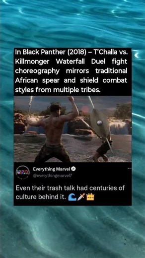 In Black Panther (2018) – T’Challa vs. Killmonger Waterfall Duel fight choreography mirrors