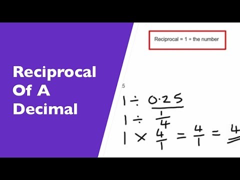 How To Work Out The Reciprocal Of A Decimal Number