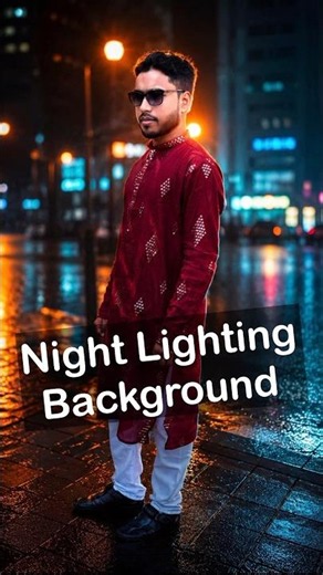 Night Lighting AI Background 🔥 Cinematic Neon Portrait Edit | AI Photo Editing Shorts