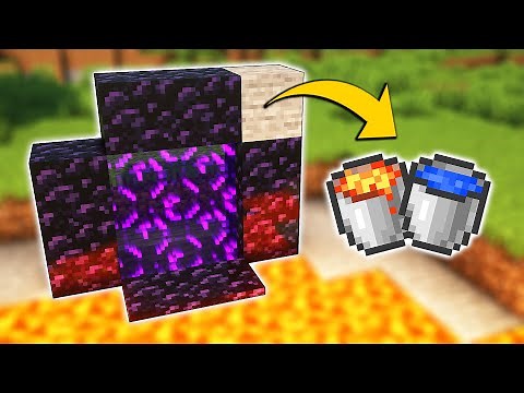 How to Make a NETHER PORTAL With Lava and Water in Minecraft (Tutorial)