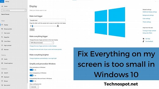 How to Fix Everything on my screen is too small in Windows 11/10