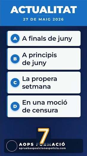 Curso Guardia Urbana · pregunta actualidad 27 de mayo 2026