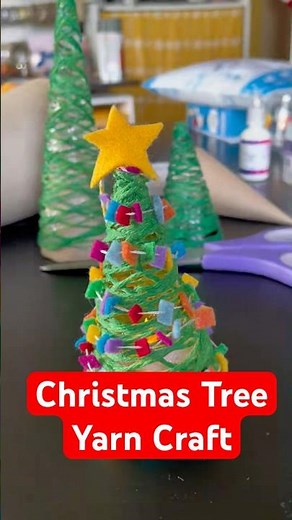 Easy Yarn and String Christmas Tree Ornaments for Kids | DIY Christmas Crafts
