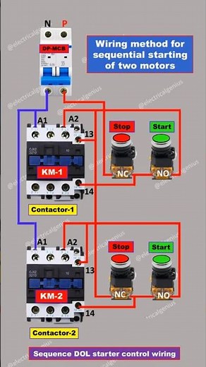 Sequential Motor Start Circuit Explained | Two Motor Sequence Start Control Wiring