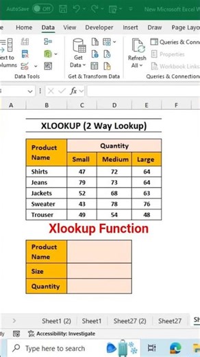 Xlookup Function in Excel. #excel #xlookup