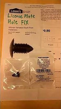 Part needed for License Plate Holes