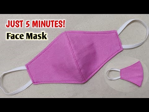 Just 5 Minutes! Face Mask Sewing Tutorial | Very Easy Breathable Face Mask | Easy Sewing Projects