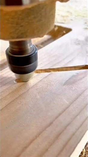 CNC Wood Routing Precision Engraving Parallel Grooves on a Timber Panel
