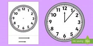 Blank Analog Cut-Out Clock Face Template  (with Hands)