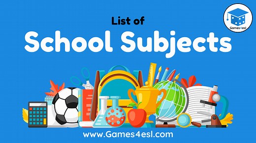 List Of School Subjects | Games4esl