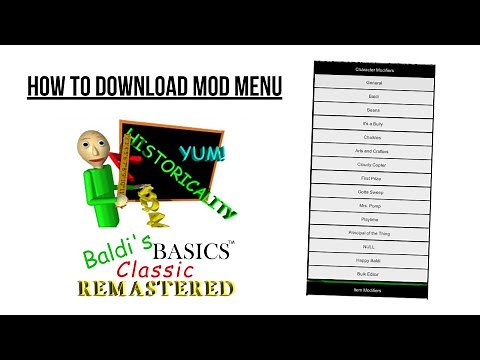 How to Download Fasguy's Mod Menu for Baldi's Basics Classic Remastered
