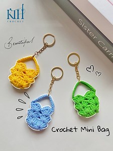 Crochet Mini Bag သော့ချိတ်ထိုးနည်း #kthcrochet | KTH Crochet
