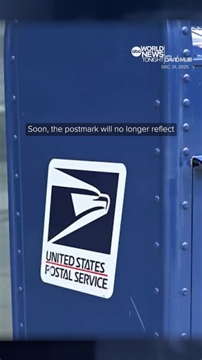 ABC World News Tonight on Instagram: "The U.S. Postal Service is rolling out changes for postmarks in the new year — clarifying the new rules saying postmarks will be added when an envelope is processed rather than the day that it gets submitted. @whitjohnsontv reports."