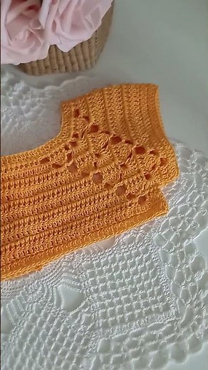 Te Encantara😍Teje Bello canesú Fácil y Rápido! Nuevo Patrón de Ganchillo👌#crochet #ganchillofacil