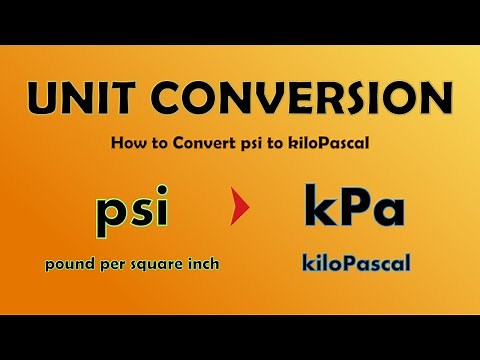 Unit Conversion - Convert psi to kiloPascal (psi to kPa)
