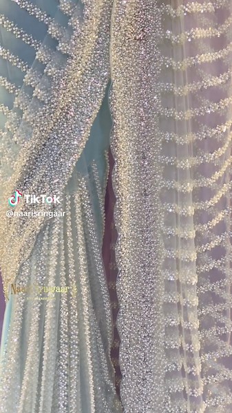 Mesmerizing Pearl-Embroidered Bridal Saree Collection