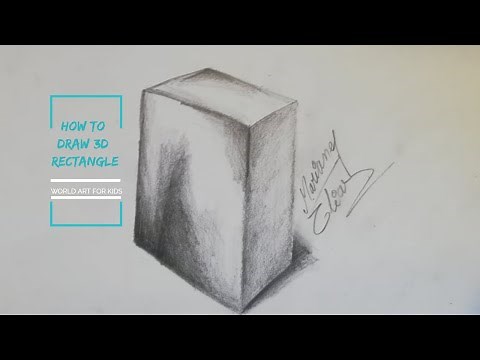 How to draw 3d rectangle #worldartforkids #rectangle #3d