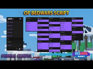 BedWars Script | Instant KIll,Anticheat Bypass,MultiAura,etc | Purple Config