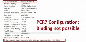 Device encryption support failed /PCR7 binding is not supported in HP Pavilion