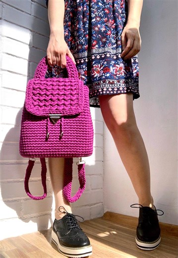 Crochet Backpack Pattern With Lining & Video Tutorial (PDF Download) - Etsy