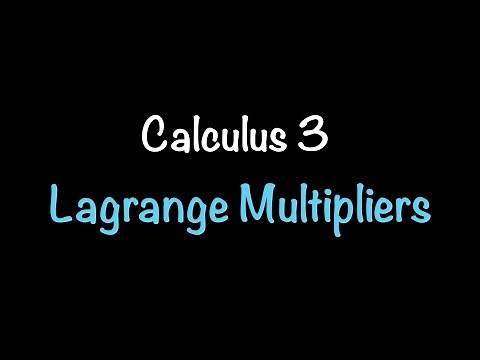 Calculus 3: Lagrange Multipliers (Video #18) | Math with Professor V