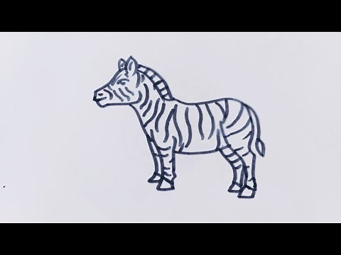 How to draw a zebra/Easy drawing step by step/zebra drawing tutorial