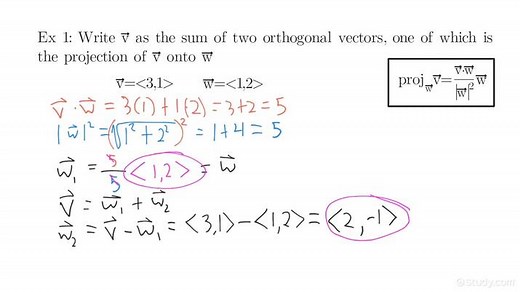 How to Decompose a Vector Into Two Orthogonal Vectors | Trigonometry | Study.com