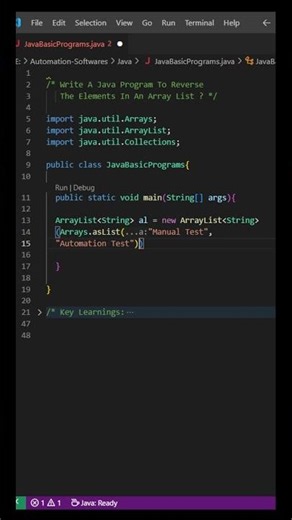 Reverse The Elements In An Array List