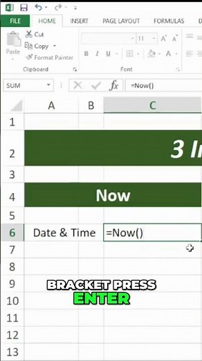 Now Formula in Excel Tutorial (Must Watch)