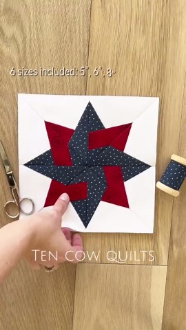 Knotted Star Quilt Block: FPP Pattern, 6 Sizes (PDF Download) - Etsy