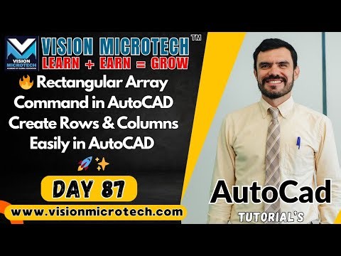 🔥 Rectangular Array Command in AutoCAD | Create Rows & Columns Easily in AutoCAD 🚀 ✨