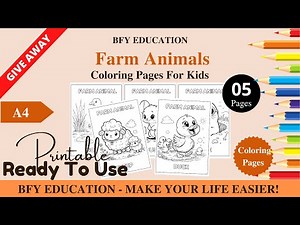 1001 Free Farm Animals Coloring Pages for Kids | Color and Learn | 5 Printable Pages