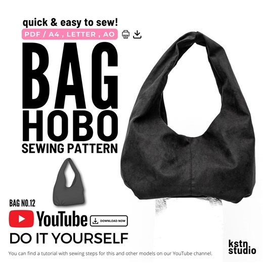 Hobo Bag Sewing Pattern PDF: Beginner-friendly DIY Purse Tote (video Tutorial) - Etsy