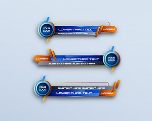 Premium Vector | Abstract modern geometric lower third banner template design for broadcasting, live, streaming, news video, interface template.