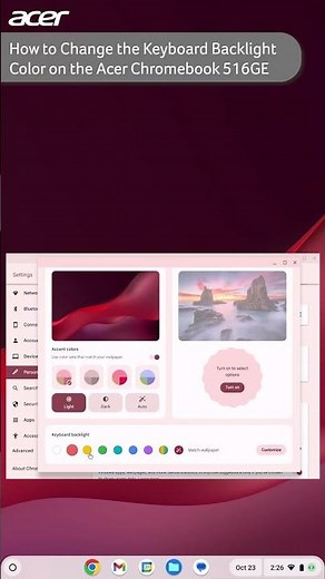 How to Change the Keyboard Backlight Color on the Acer Chromebook 516GE