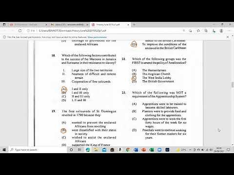 HISTORY PAPER 1 FULL SOLUTION LENOX BENNETT