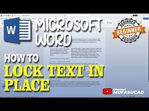 Microsoft Word How To Lock Text In Place