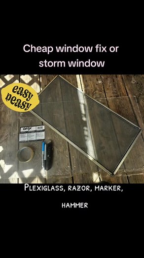 Cheap easy way to fix your window or make a storm window using plexiglass. #pexiglass #windows #fix #cheap #easy