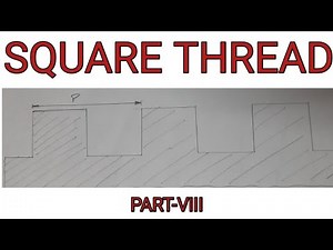 square thread || square thread drawing || drawing of square thread in hindi