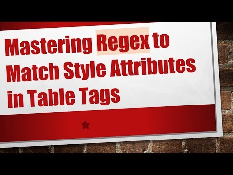 Mastering Regex to Match Style Attributes in Table Tags
