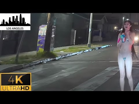 🇺🇸 Los Angeles Night Life | Figueroa Street Scenes 2025 [4K]