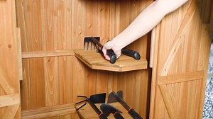 Wooden Outdoor Storage Shed with Double Doors,70” Tall Waterproof Storage Shed with Lock,Sheds & Outdoor Storage with Windproof Tipping for Deck,Backyard Garden and Yard