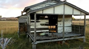 Old abandoned outback farming shed in Queensland.