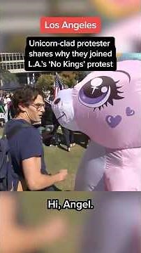 Unicorn-clad protester shares why they joined L.A.’s ‘No Kings’ protest