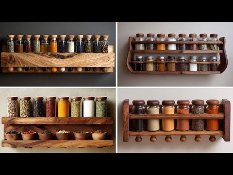 100 Wall Mounted Wooden Spice Rack Designs You’ll Love