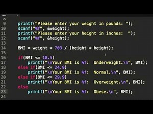 Programming in C: Calculate BMI